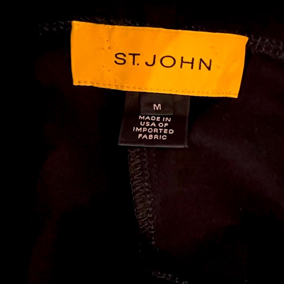 ST. JOHN Flat Front Black Pant M - Picture 6 of 8